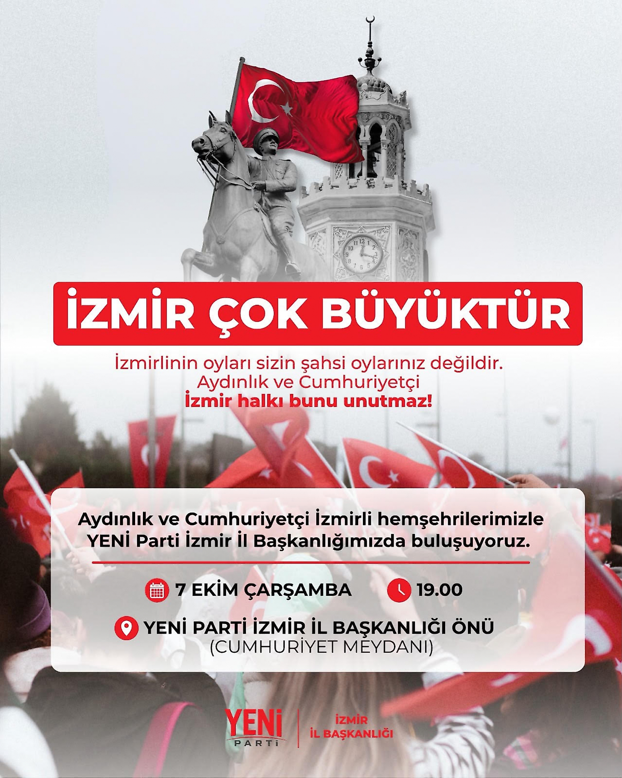 Çağatay Güç'ten İzmirlilere çağrı: Saat 19.00'da Cumhuriyet Meydanı'nda buluşalım