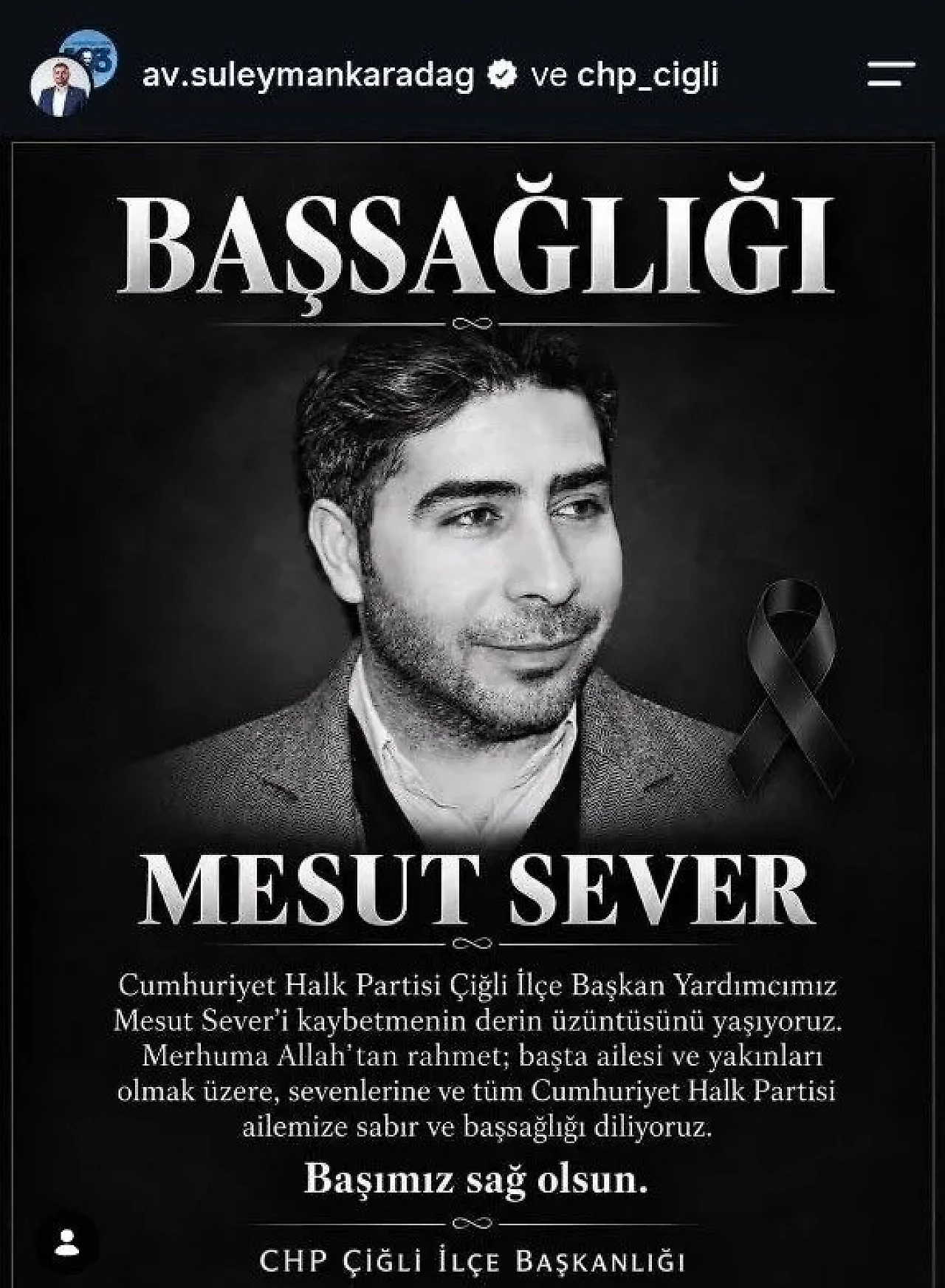 CHP Çiğli'de acı gün: İlçe Başkan Yardımcısı Mesut Sever yaşamını yitirdi