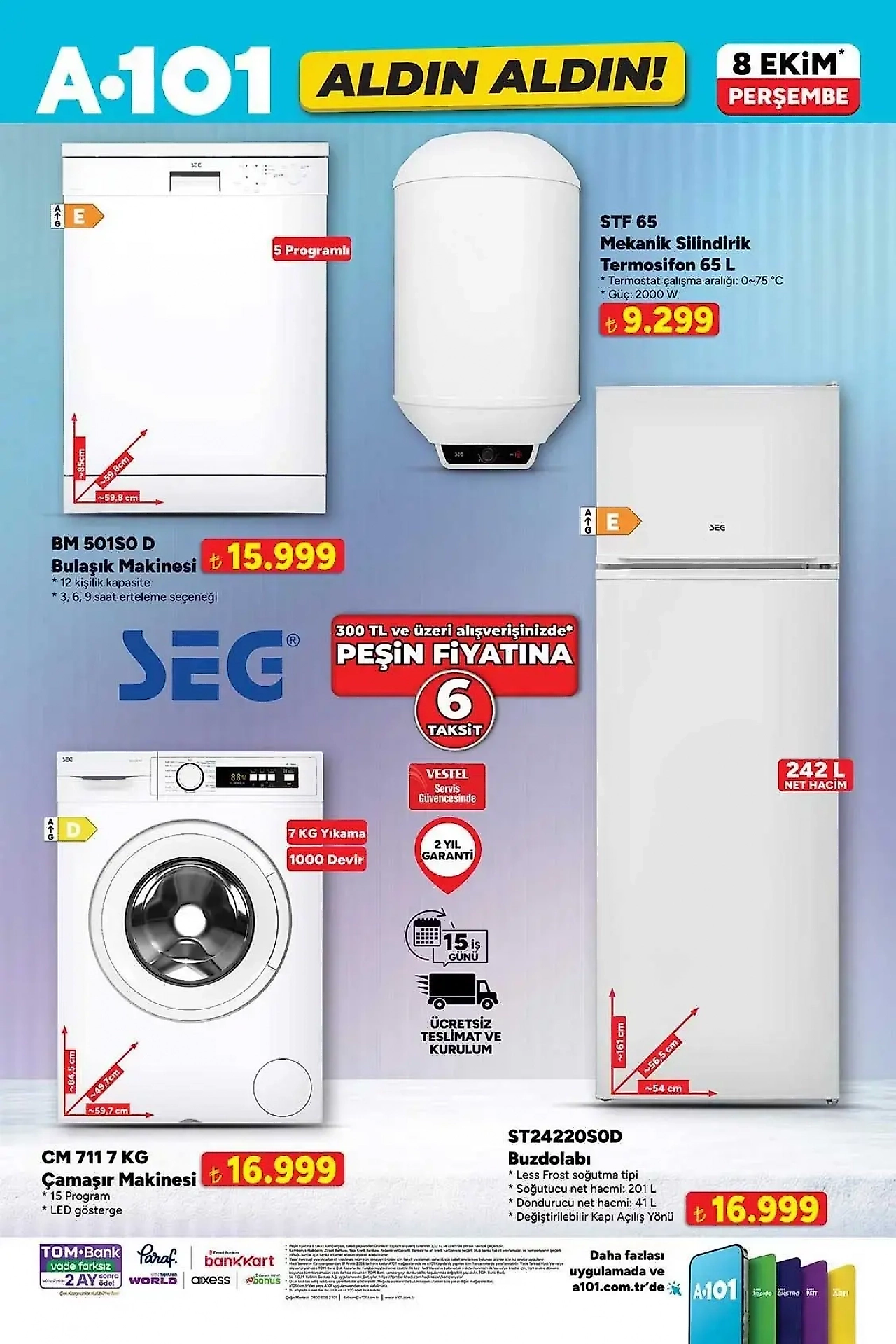 A101 8 Ekim aktüel kataloğu açıklandı: Televizyondan elektrikli araca dikkat çeken fiyatlar!
