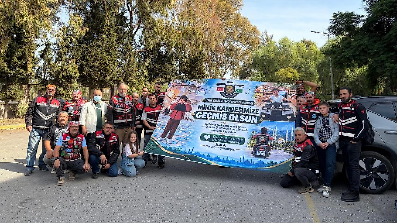 İzmir'de lösemi tedavisi gören 6 yaşındaki Ali'ye motosikletli sürpriz