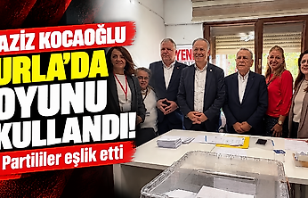 Aziz Kocaoğlu Urla'da oyunu kullandı! Partililer eşlik etti