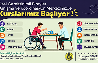 Buca Belediyesi'nden özel gereksinimli bireylere ücretsiz kurslar