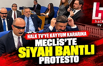 Halk TV'ye kayyum kararına Meclis'te siyah bantlı protesto