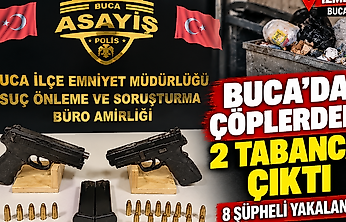 İzmir Buca'da çöplerden 2 tabanca çıktı: 8 şüpheli yakalandı