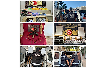 İzmir'de kaçakçılık operasyonu: Binlerce paket sigara ve yüzlerce litre alkol ele geçirildi