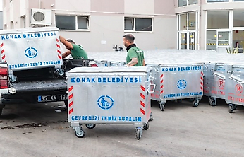 Konak'ta 200 yeni çöp konteyneri daha sahaya indi