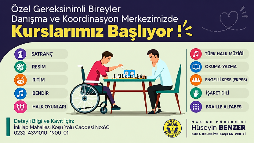 Buca Belediyesi'nden özel gereksinimli bireylere ücretsiz kurslar