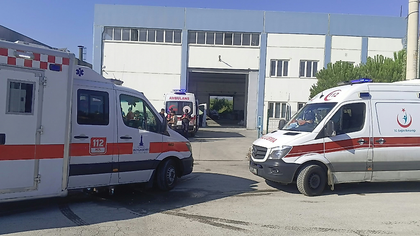 İzmir'de 7 işçinin yaralandığı patlama anı kamerada