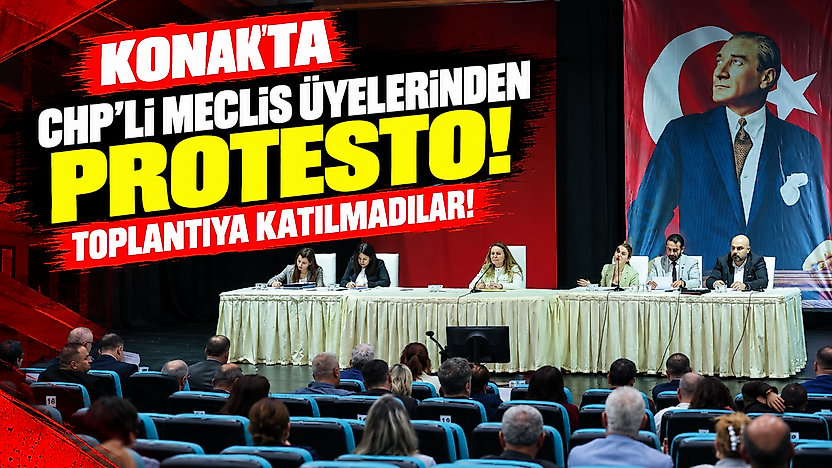 Konak'ta CHP'li meclis üyelerinden protesto: Toplantıya katılmadılar!